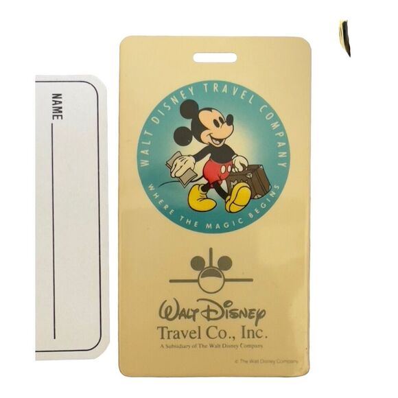 Walt Disney Travel Co Luggage Tag Vintage Mickey Mouse Where the Magic Begins - Picture 4 of 5